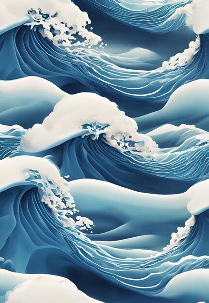 waves  ocean premium ai generated image
