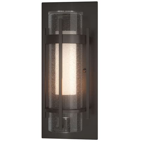 Banded Seeded Glass Outdoor Wall Sconce By Hubbardton Forge 305897