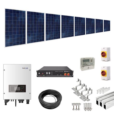 3 25kW 3250W Hybrid Solar Power Kit With 2 4kWh Battery Storage For