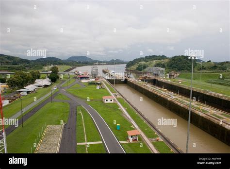 Panamá Canal locks Stock Photo - Alamy