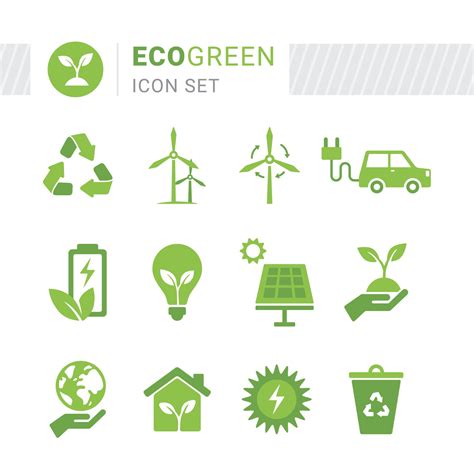 Eco Green Icon Set 2058403 Vector Art at Vecteezy