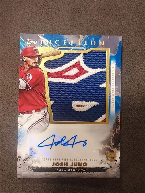 2023 Topps Inception Josh Jung Rpa Blue Rookie Jumbo Patch Auto Rc 07