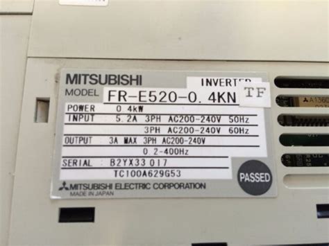 Mitsubishi Freqrol E500 Fr E520 04kn Tf 3ph Ac Drive 04kw Inverter Bw