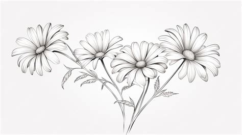 Premium AI Image | A line drawing of daisies