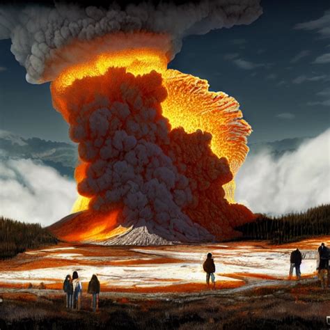 Yellowstone Supervolcano Eruption Digital Art HD Midjourney