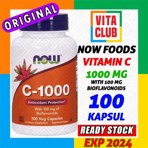 Jual Now Foods Vitamin C 1000 Mg 100 Vegan Kapsul Shopee Indonesia