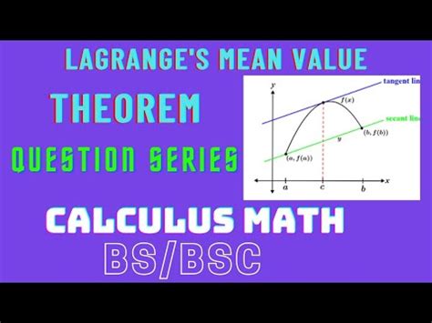 Bs Math Lagrange Mean Value Theorem Question Series Calculus