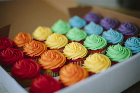 Little Paper Cakes Gay Pride Rainbow Sponge Cupcakes Professional Shots