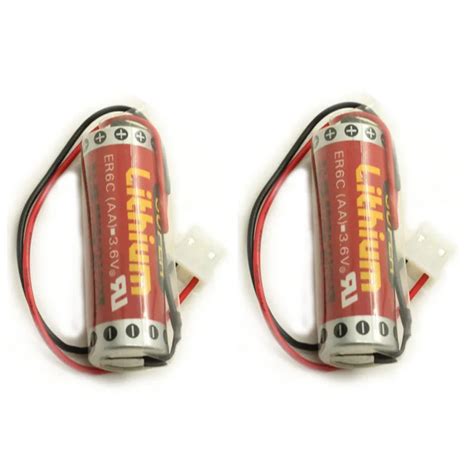 Lot 2PCS Original ER6C AA 14500 3 6V 1800mAh F2 40BL FX2N 48MT PLC CNC