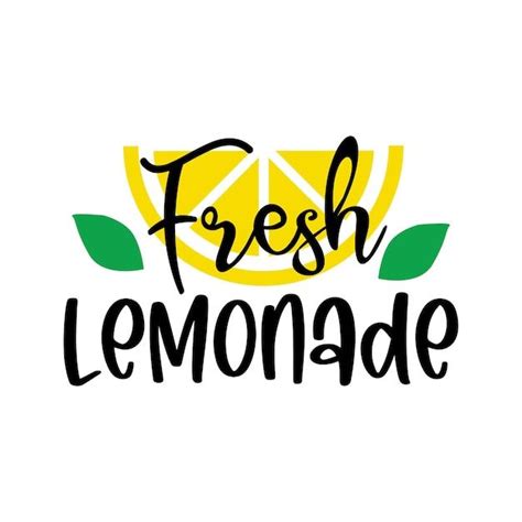 Letras De Limonada Fresca Con Lim N Vector Premium In