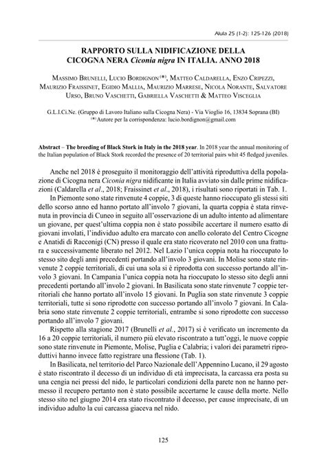 PDF RAPPORTO SULLA NIDIFICAZIONE DELLA CICOGNA NERA Ciconia Nigra IN