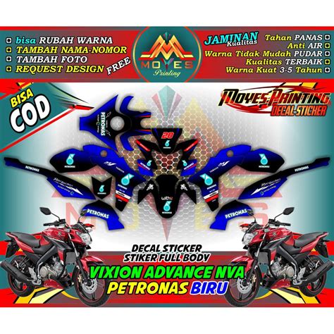 Decal Sticker Vixion Advance Nva Sticker Vixion Old Fullbody Petronas