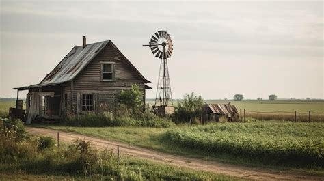 Premium AI Image | A house with a windmill in front of it