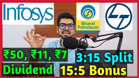 L T Ltd Bpcl Infosys Stocks Declared High Dividend Bonus