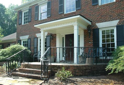 Flat Roof Portico Designed And Built By Georgia Front Porch Traditional Porch Porch Flat