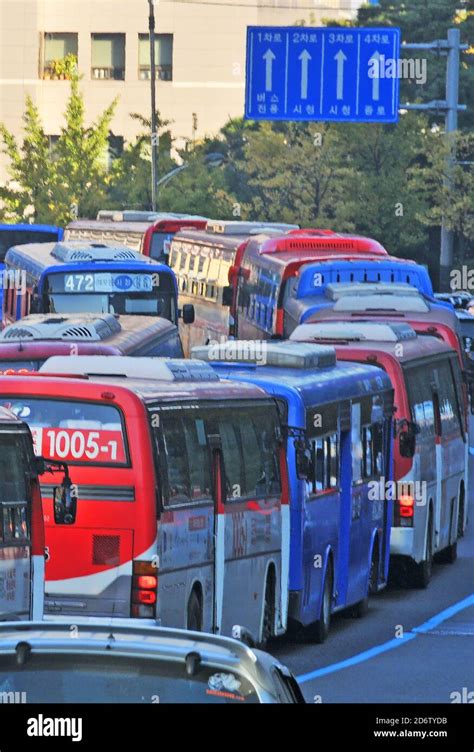 Rush Hour Traffic Jam In Seoul City South Korea Stock Photo Alamy