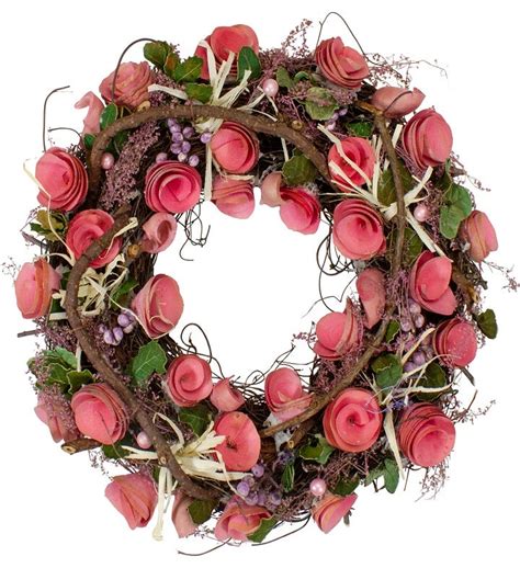 Pink Floral Berry And Twig Wreath Marketplace 1800Flowers