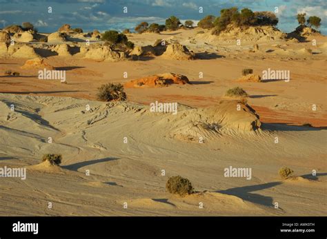 Sunset At The Walls Of China Eroded Clay Formations Mungo National Park