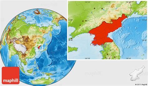 Physical Location Map of North Korea