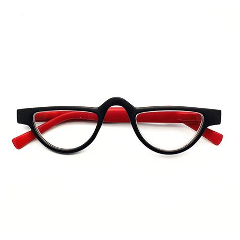 Womens Half Moon Spring Hinge Reading Glasses 2 5 Men Fashion Red Classic Readers 2 5