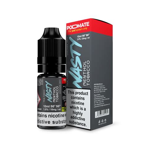 Menthol Tobacco Pod Mate Nic Salt By Nasty Juice Custom Vapes Uk