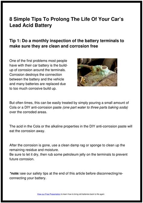 Ppt Tips And Trick To Extend The Life Of Your Car Battery Powerpoint