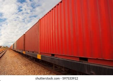 D Illustration Wagon Freight Train Containers Stock Illustration