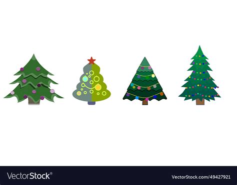 Christmas Tree Icons Set Royalty Free Vector Image