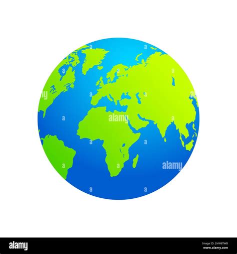 Blue Green Spherical Globe Earth Vector Illustration Stock Vector Image