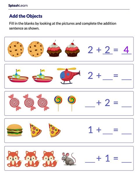 Complete The Addition Equations Math Worksheets SplashLearn