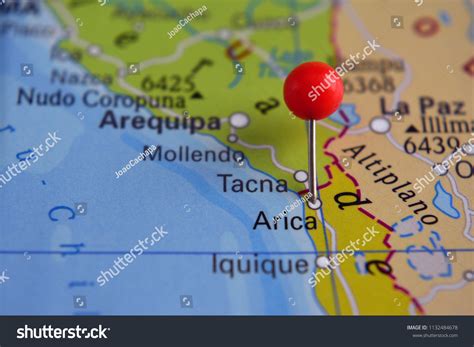 Pin Marked Arica On Map Chile Stock Photo 1132484678 | Shutterstock