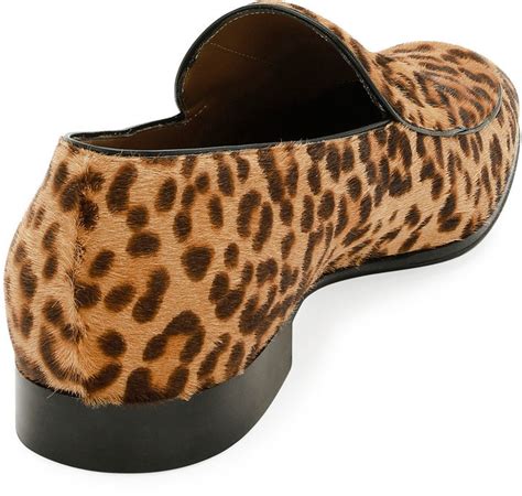 Gianvito Rossi Marcello Leopard Print Calf Hair Loafer Leopard 574 Neiman Marcus Lookastic