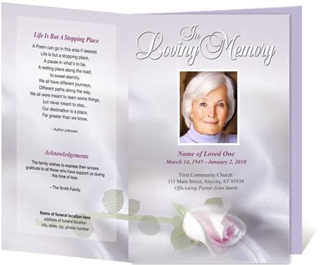 Letter Single Fold Beloved Funeral Program Template Funeral Program