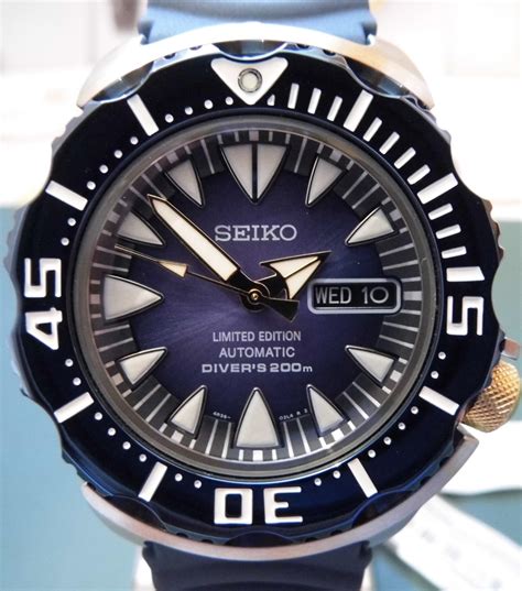 Seiko Blue Monster Ltd Edition Blue Dial Rubber Strap