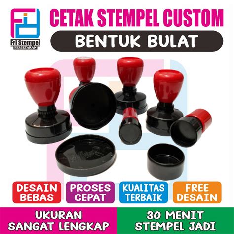 Jual Bulat Cetak Stempel Flash Custom Bulat Stempel Tinta Otomatis