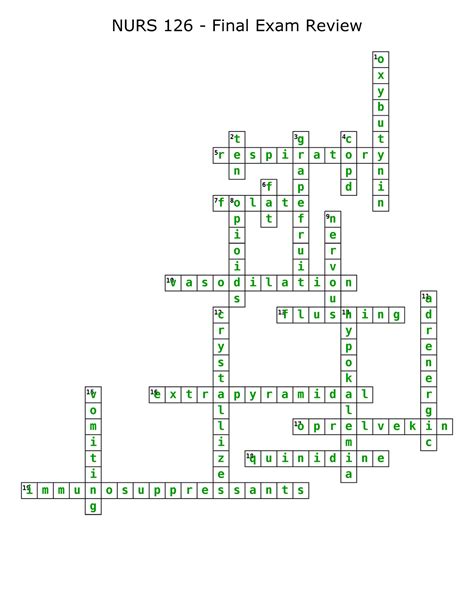 NURS 126 Final Exam Review Crossword Labs NURS 126 Final Exam