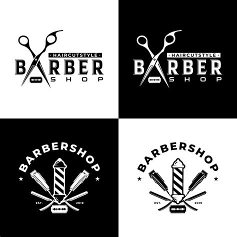 Vintage Barbershop Vector Emblems And Labels Barber Badges And Logos