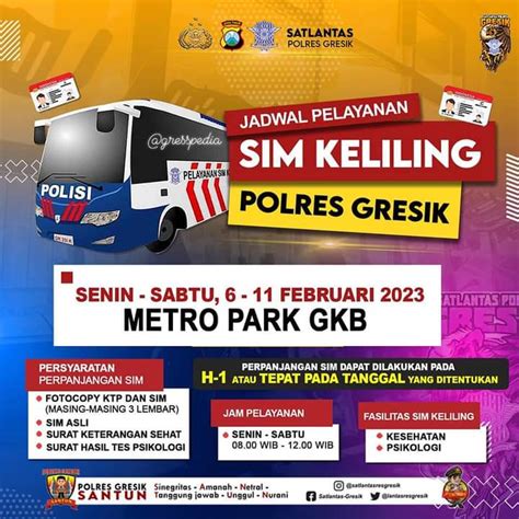 Jadwal Sim Keliling Gresik Februari Minggu Ke