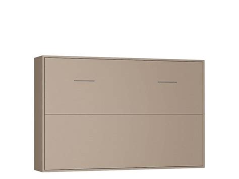 Armoire Lit Horizontale Escamotable STRADA V2 Taupe Mat Couchage 140