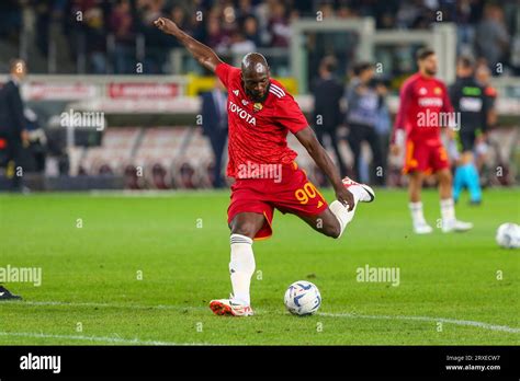 Romelu Lukaku Del AS Roma Durante El Partido De La Serie A Entre El