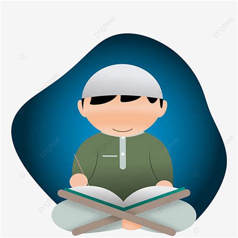 Reading Quran Clipart Vector, Muslim Children Reading The Quran ...