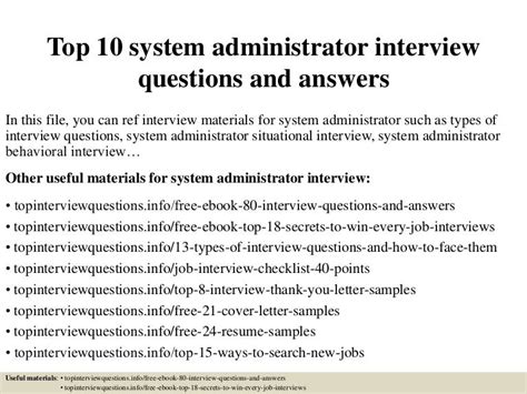 Top 10 System Administrator Interview Questions And Answers