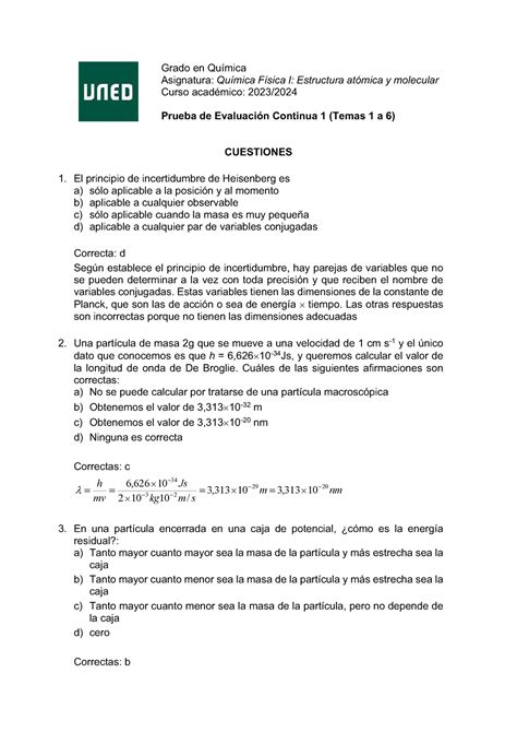 PEC1 2023 24 Sol soluciones PEC 2 Grado en Química Asignatura