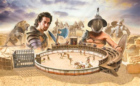 Roman Gladiators Fighting Each Other