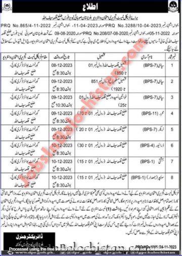 Test And Interview Levies Force Balochistan JOBS IN BALOCHISTAN