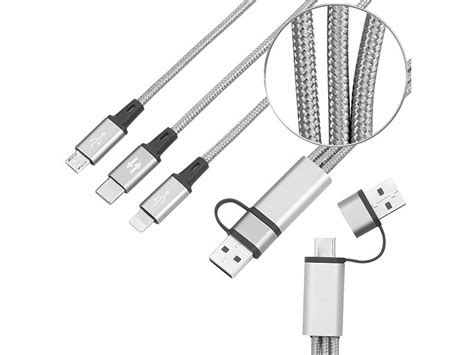 Callstel Allinone Ladekabel 3er Set 3in1 Schnellladekabel Micro Usb