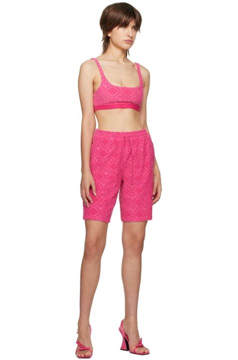 Marine Serre Jacquard Sports Bra Pink Garmentory