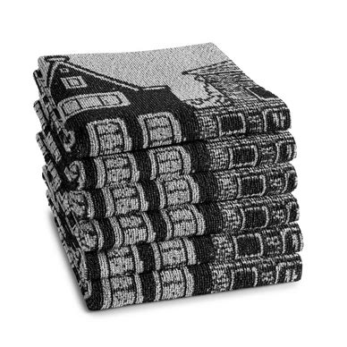 Keukendoek DDDDD Canal Black 50 X 55 Cm 6 Delig Kookexpert