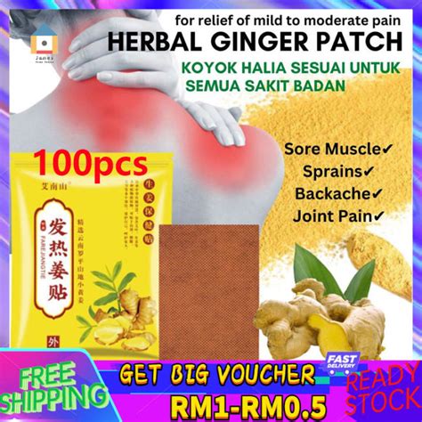 Malaysia Spot Sale Pcs Herbal Ginger Patch Ginger Hot Ginger Patch