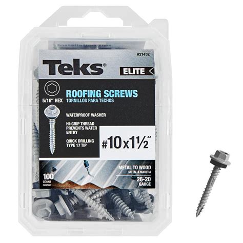 Teks 10 X 1 1 2 In Steel External Hex Head Washer Sharp Point Elite